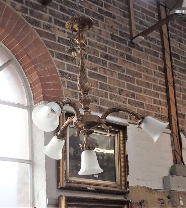 A  ITALIANATE GILTWOOD CEILING LIGHT