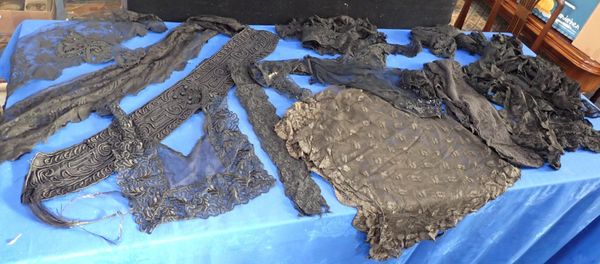 A COLLECTION OF VICTORIAN BLACK LACE FRAGMENTS