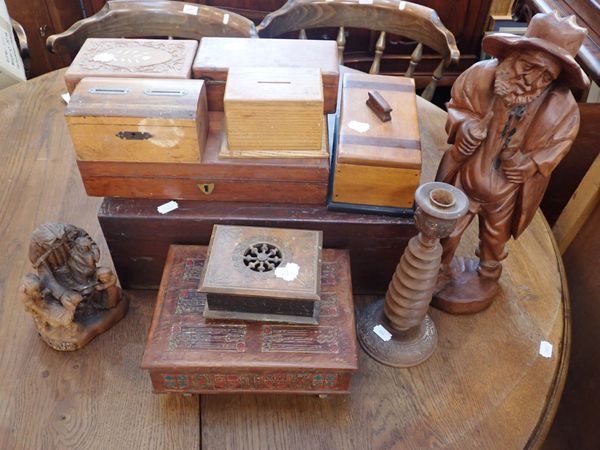 A COLLECTION OF WOODEN BOXES