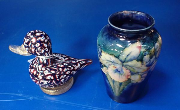 A MOORCROFT VASE, DECORATED WITH IRISES