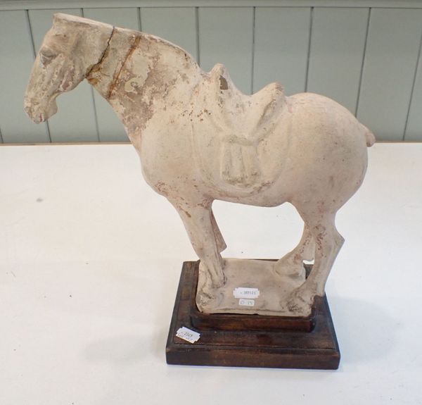 A TANG STYLE CERAMIC MODEL OF A HORSE (damaged)