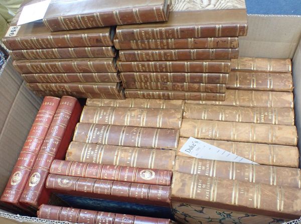 A QUANTITY OF LEATHER BOUND BOOKS