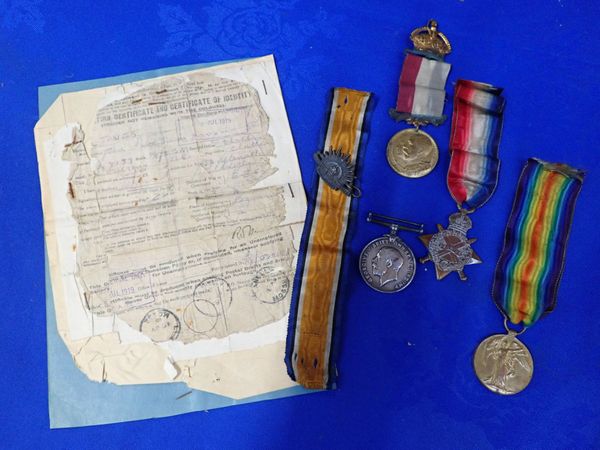 A FIRST WORLD WAR GROUP OF THREE MEDALS TO NO.467 SAPPER J.I.T. JONES ROYAL ENGINEERS