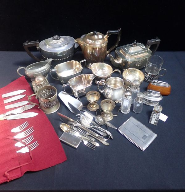 A SILVER PLATED TEA SERVICE