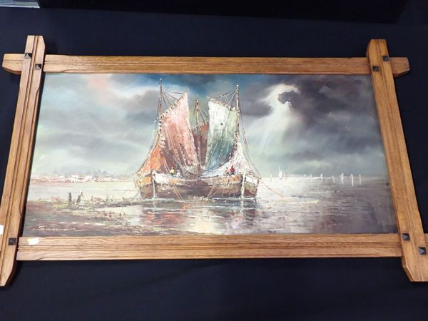 OIL ON CANVAS, FISHING BOAT