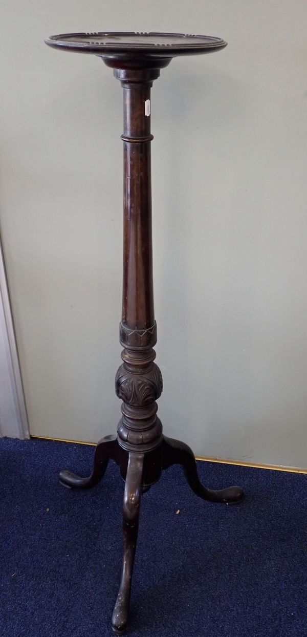 A GEORGE III STYLE MAHOGANY TORCHERE