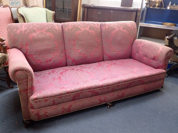 A COUNTRY HOUSE STYLE THREE-SEATER SOFA