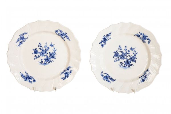 A PAIR OF TOURNAI BLUE AND WHITE PLATES