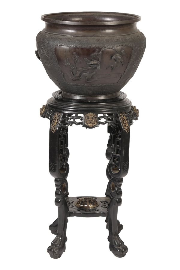 LARGE JAPANESE BRONZE JARDINIERE, LATE 19TH CENTURY