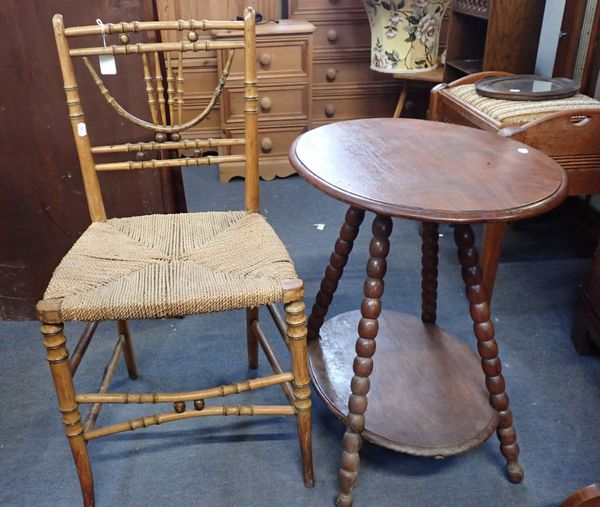 A REGENCY FAUX BAMBOO CHAIR