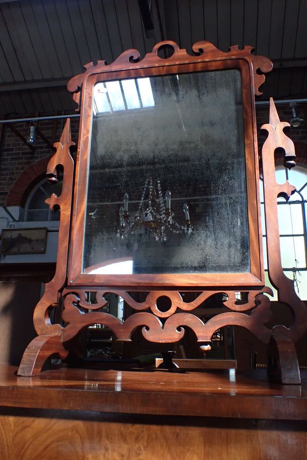 A VICTORIAN MAHOGANY JACOBEAN REVIVAL DRESSING MIRROR