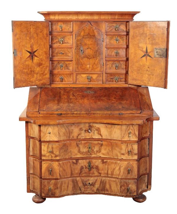 A DUTCH WALNUT SECRETAIRE CABINET