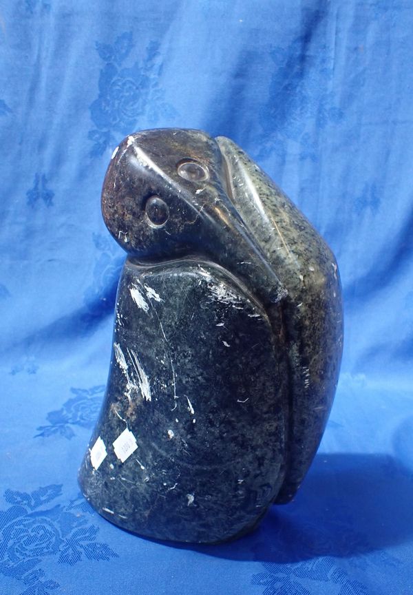 A CARVED STONE ZIMBABWIAN HEAD