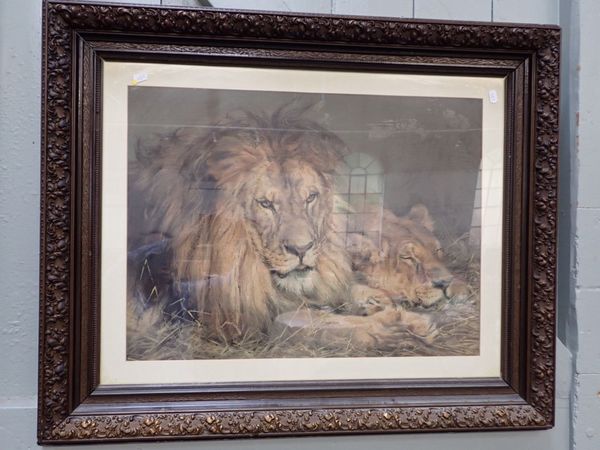 A PEARS PRINT 'BRITISH LIONS' (AFTER LANDSEER)