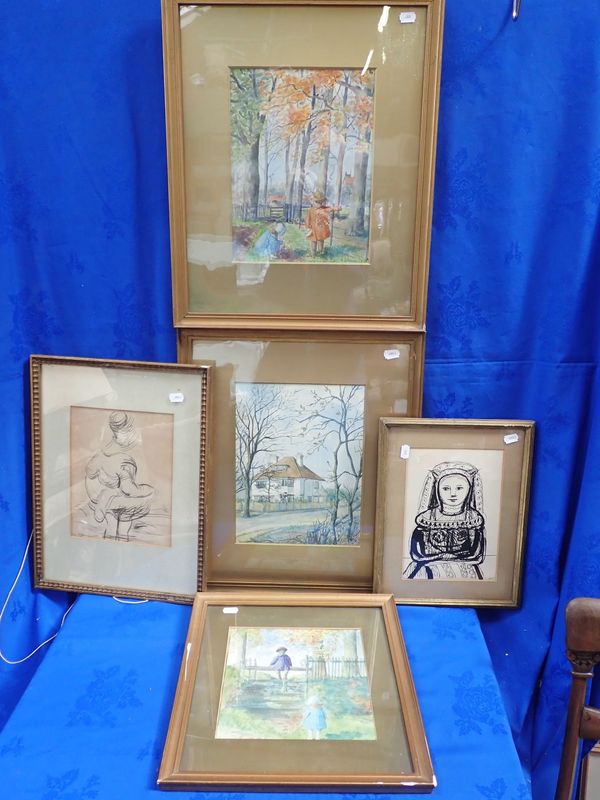 FOUR WATERCOLOURS, INCLUDING WORKS BY A.E. PRESTON