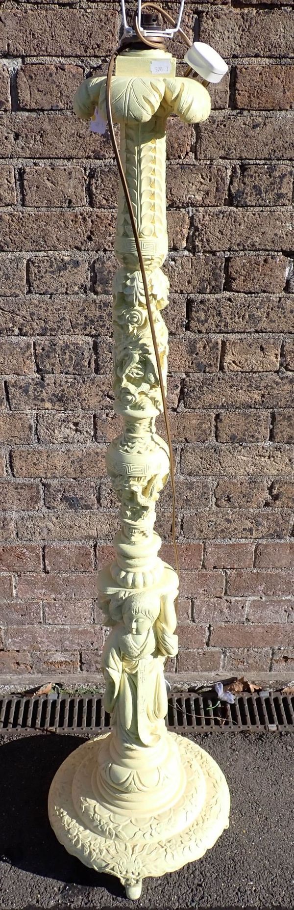 A CARVED CHINESE STANDARD LAMP