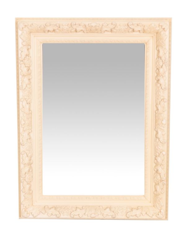 A CREAM PAINTED WALL MIRROR