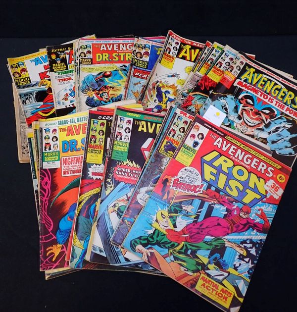 A QUANTITY OF THE AVENGERS COMICS