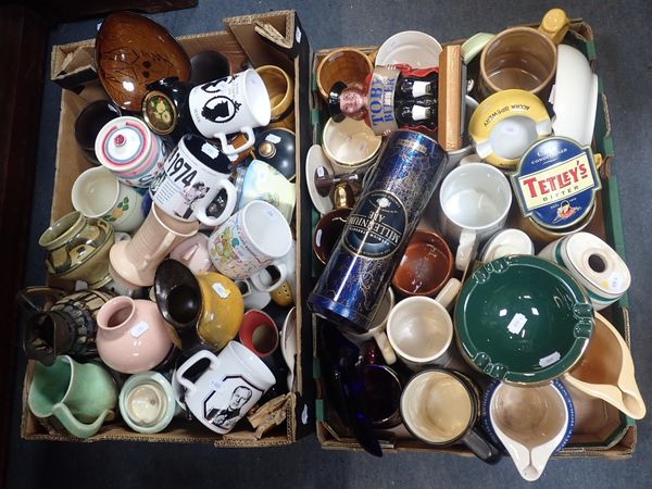 A COLLECTION OF BADGED ALE MUGS