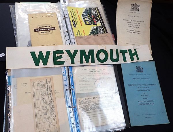 A COLLECTION OF RAILWAY EPHEMERA;