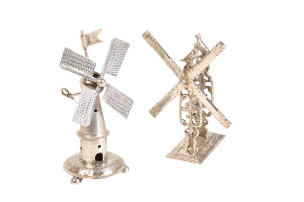 (now merged with lot 104) A DUTCH SILVER MINIATURE WINDMILL