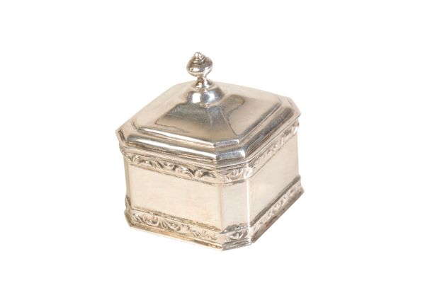 A DUTCH SILVER MINIATURE TOBACCO BOX