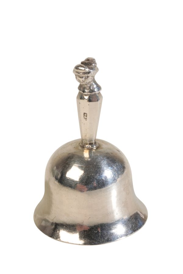 A DUTCH SILVER MINIATURE HAND-BELL