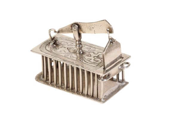 A DUTCH SILVER MINIATURE MOUSETRAP