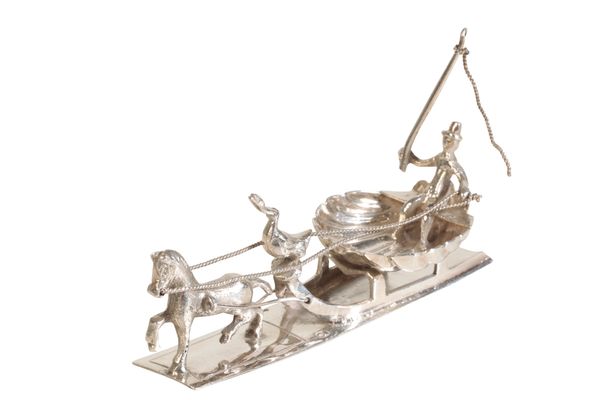 A DUTCH SILVER MINIATURE SLEIGH