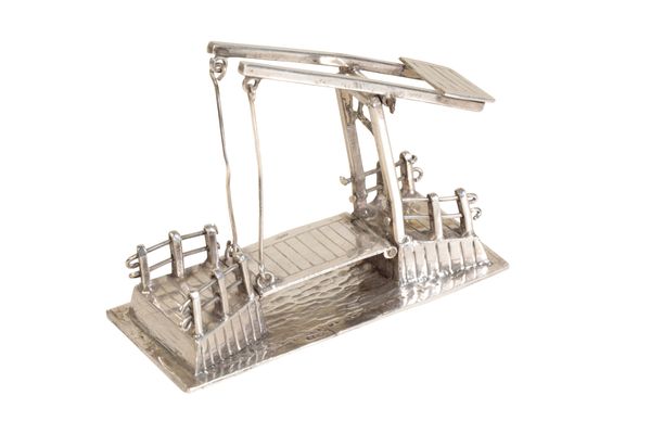 A DUTCH SILVER MINIATURE DRAWBRIDGE