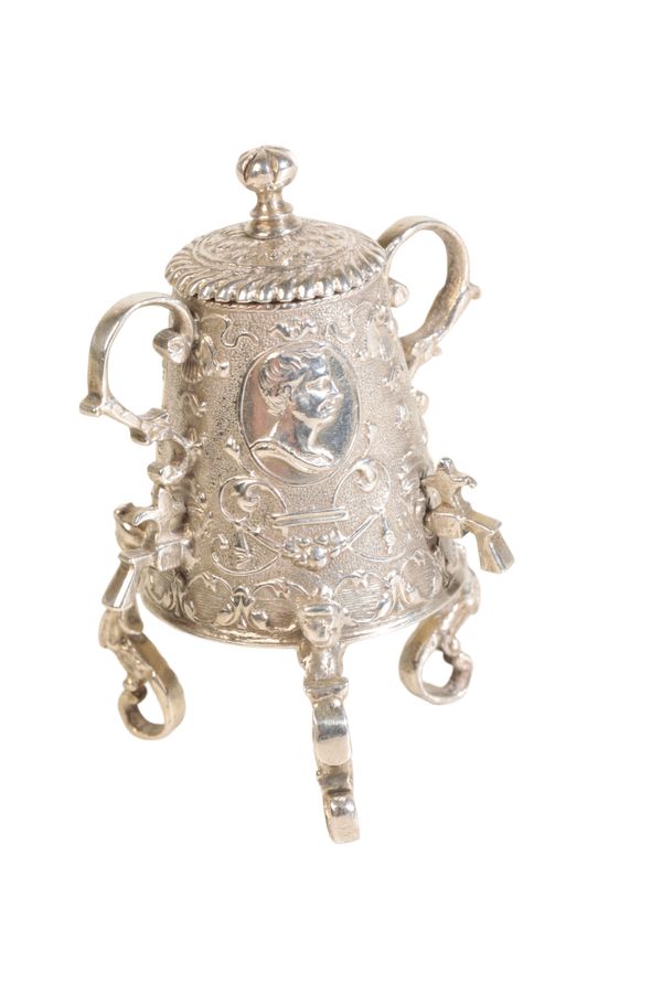 A DUTCH SILVER MINIATURE SAMOVAR