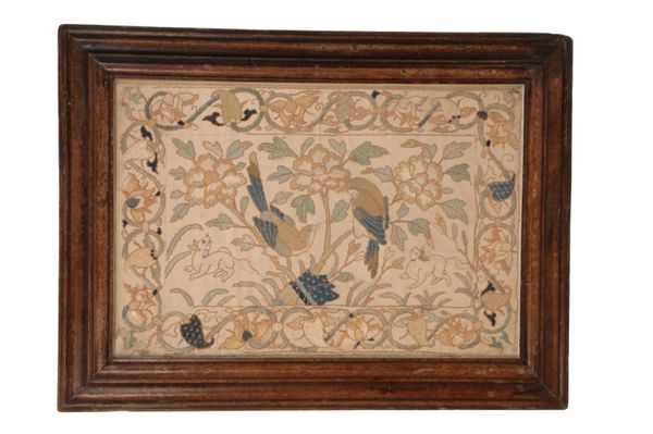 A SILKWORK EMBROIDERY PANEL,