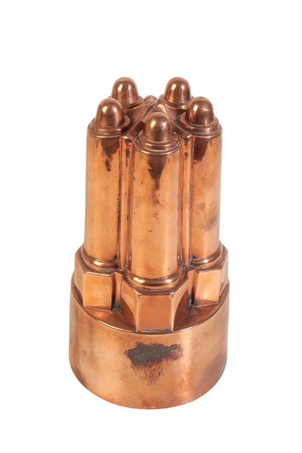 A LARGE VICTORIAN COPPER 'JELLY' MOULD,