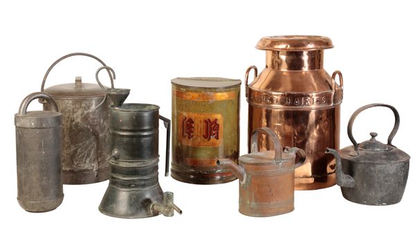 A SMALL QUANTITY OF METALWARE,