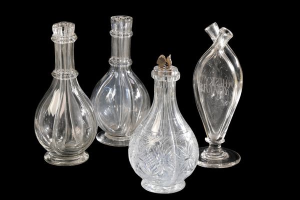 THREE CONTINENTAL 'FOUR-CHAMBER' DECANTERS