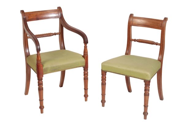 A SET OF EIGHT REGENCY MAHOGANY DINING CHAIRS,