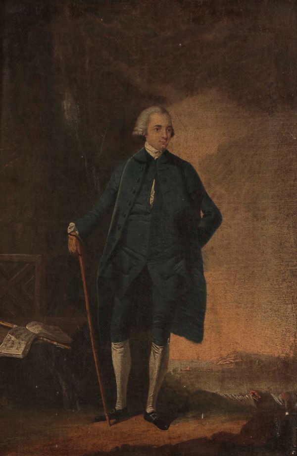 ENGLISH SCHOOL 18TH CENTURY, A full length portrait of a gentleman