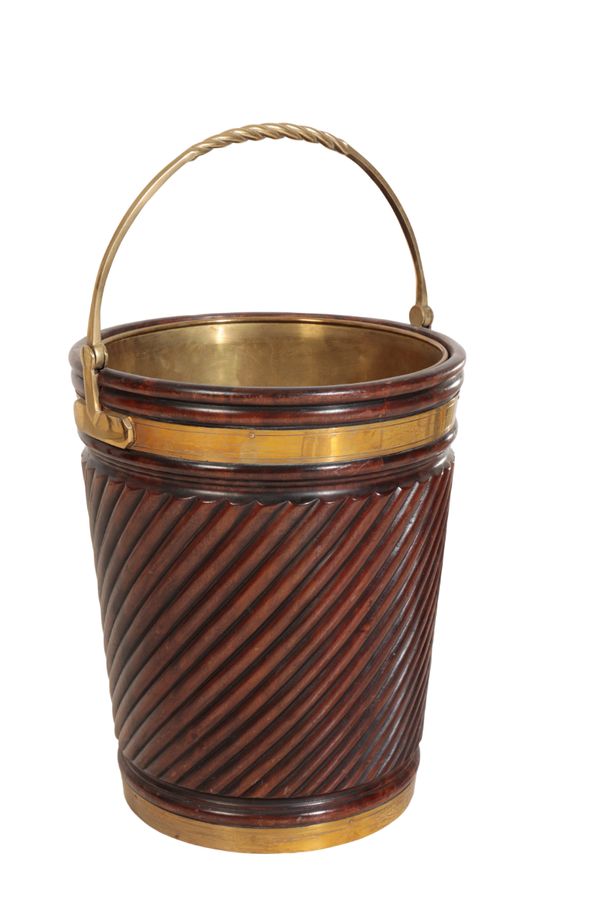 A MAHOGANY PEAT BUCKET, IN IRISH 18TH CENTURY TASTE,