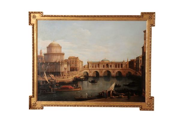 AFTER GIOVANNI ANTONIO CANAL (CANALETTO) (1697-1768) 'Capriccio of the Grand Canal with an imaginary Rialto Bridge and other buildings'