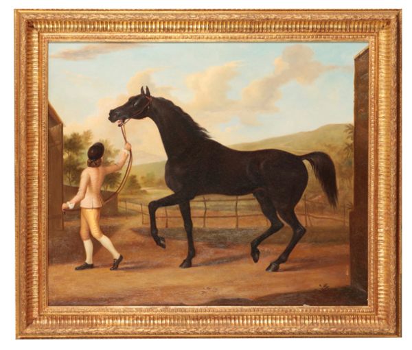 AFTER GEORGE STUBBS (1724-1806)  'Molly Long-Legs with her jockey'