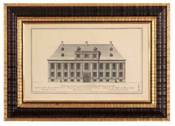 THREE FRAMED AND GLAZED ARCHITECTURAL ELEVATIONS