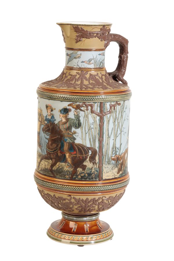 LARGE METTLACH EWER, LATE 19TH CENTURY