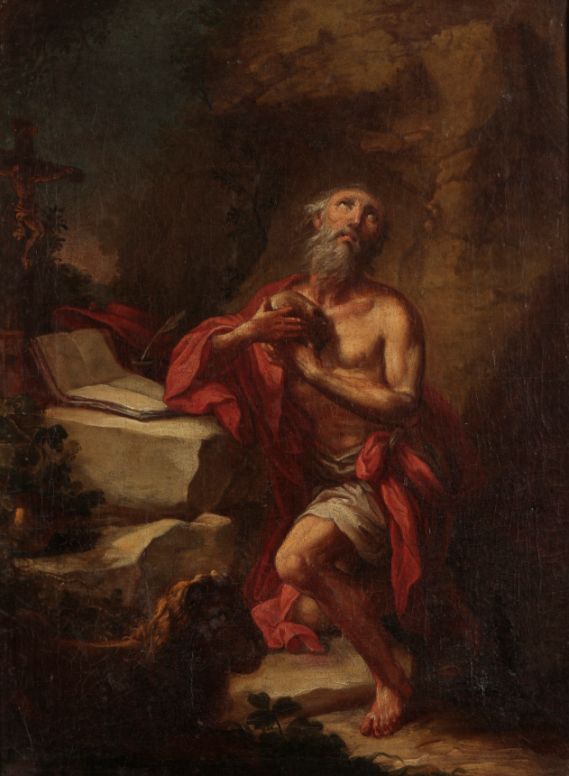 ITALIAN SCHOOL, 17th/18th Century, St Jerome and the lion