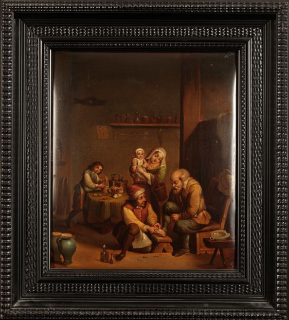 A PAIR OF  DUTCH STYLE GENRE SCENES