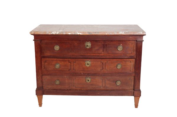 A PROVINCIAL FRENCH OR NORTH ITALIAN HARDWOOD, PROBABLY CHESTNUT, COMMODE,