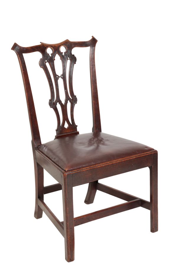 TWO SIMILAR GEORGE III MAHOGANY SIDE CHAIRS,