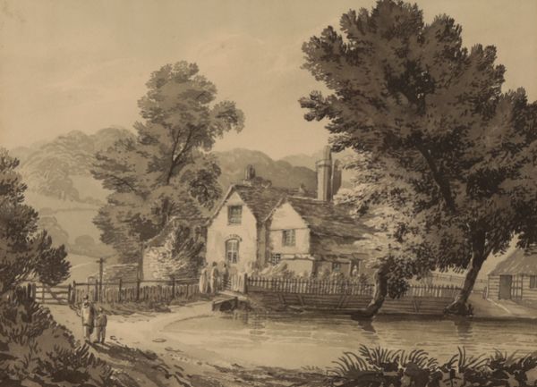 JAMES BOURNE (1773-1854)  An en grisaille study of a cottage