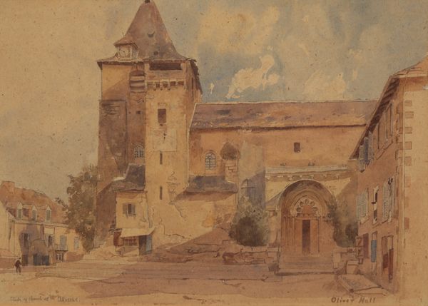 OLIVER HALL (1869-1957) 'Study of a Church at Allassac'