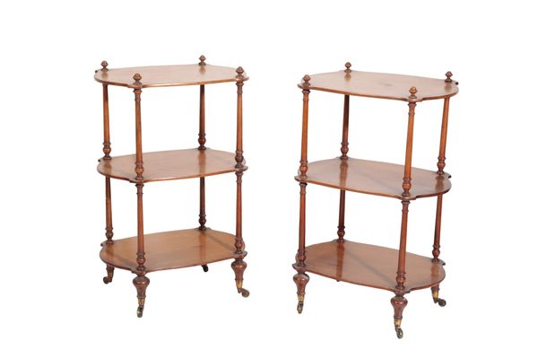 A PAIR OF VICTORIAN OAK AND BEECH ETAGERES,