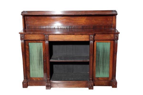 A GEORGE IV ROSEWOOD BREAKFRONT CHIFFONIER,